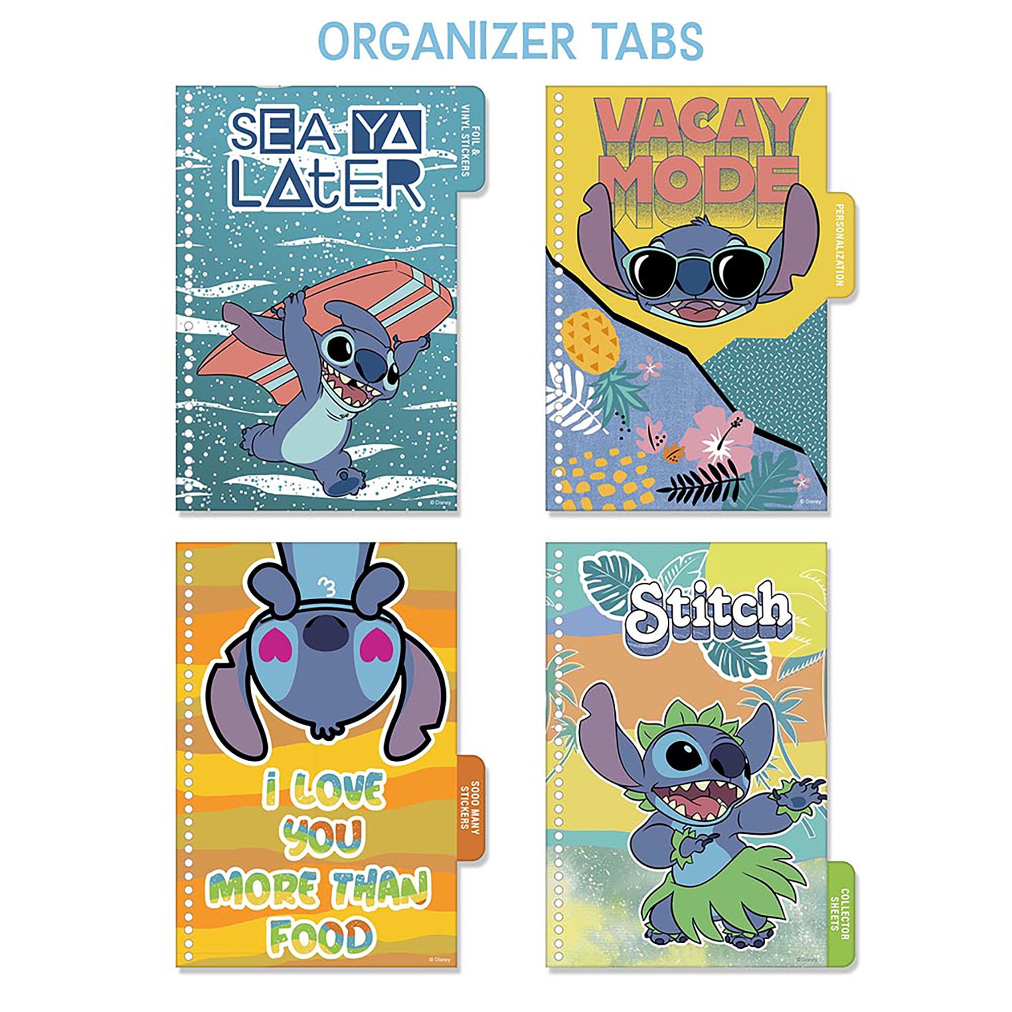 Fashion Angels: Disney Stitch - Sticker Collector Book - 1000+ Themed Stickers, Holographic-Vinyl-Colorful, 4 Tabbed Sections, Spiral Bound, Kids 8+