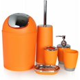 thumbnail image 1 of Jinsinto 6Pcs Designer Bathroom Accessory Set Toothbrush Holder Dish Soap Dispenser Orange, 1 of 5