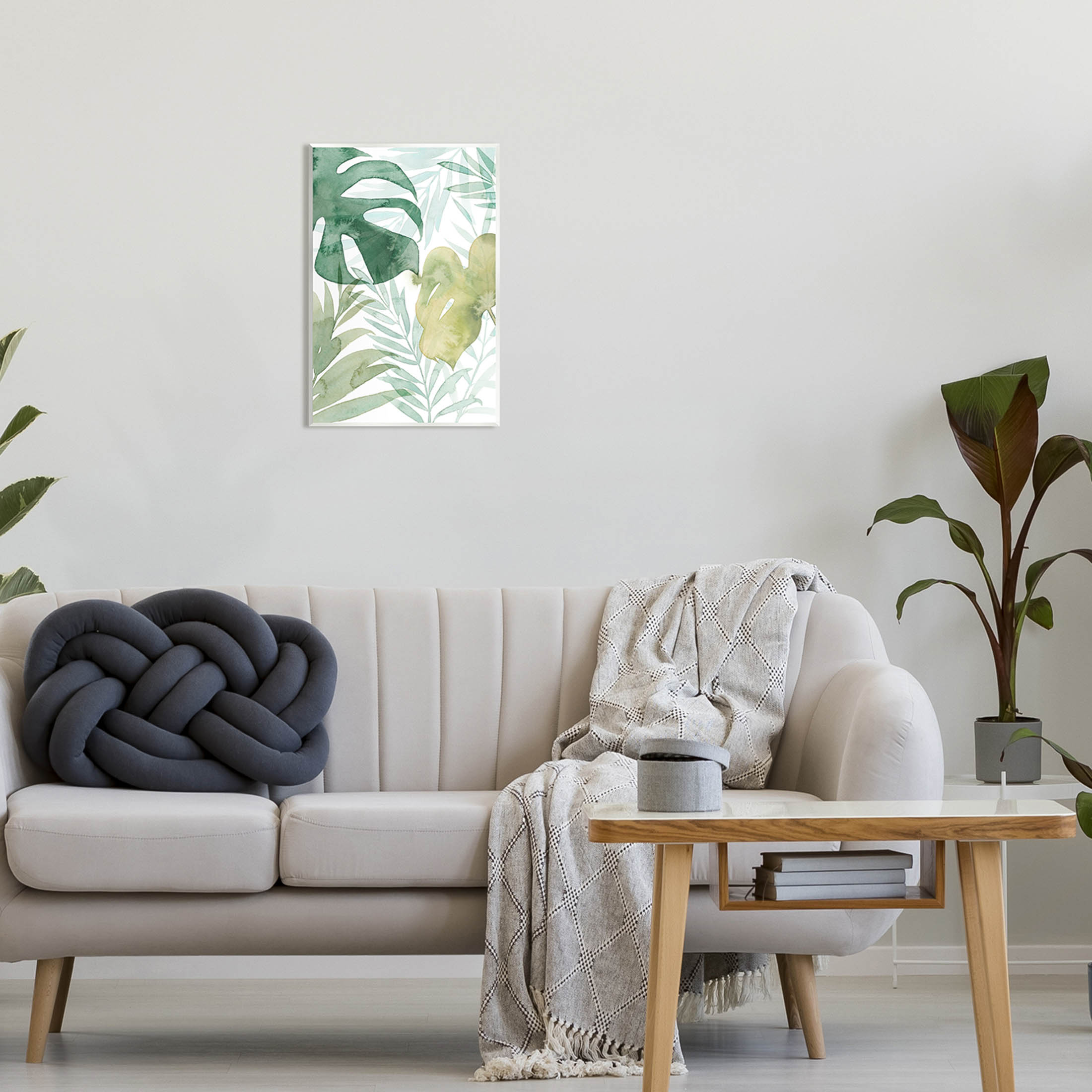 Layered Tropical Botanical Leaves Botanical & Floral Graphic Art Unframed Art Print Wall Art