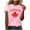 Pink, variant on Ichuanyi Womens Cute Graphic Printed Tee Shirts Vintage Short Sleeve Cotton Shirts Tops