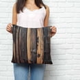 thumbnail image 3 of Throw Pillow Covers 20x20 Inch, Brown Wooden Grain Decorative Pillow Cases for Couch Sofa Bed, Vintage Chic Shabby Plank Cotton Linen Square Home Decor Pillowcases with Hidden Zipper, 3 of 7