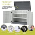 thumbnail image 6 of Deck Box Horizontal Storage Shed with Removable Shelf, Large Lockable Outdoor Storage Cabinet, Weather-Resistant HDPE Plastic Storage Unit for Backyard, Patio, Garden – 28 Cu.ft, Ivory White,Outdoor, 6 of 17