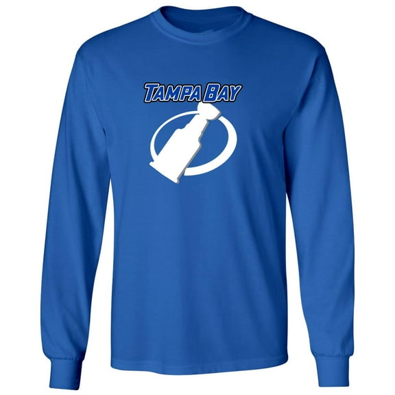 LONG SLEEVE BLUE Lightning Stanley Cup Champions T-shirt ADULT