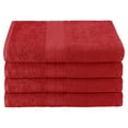 thumbnail image 1 of Eco-Friendly 100% Cotton Ring-Spun 4-Piece Bath Towel Set Cranberry, 1 of 1