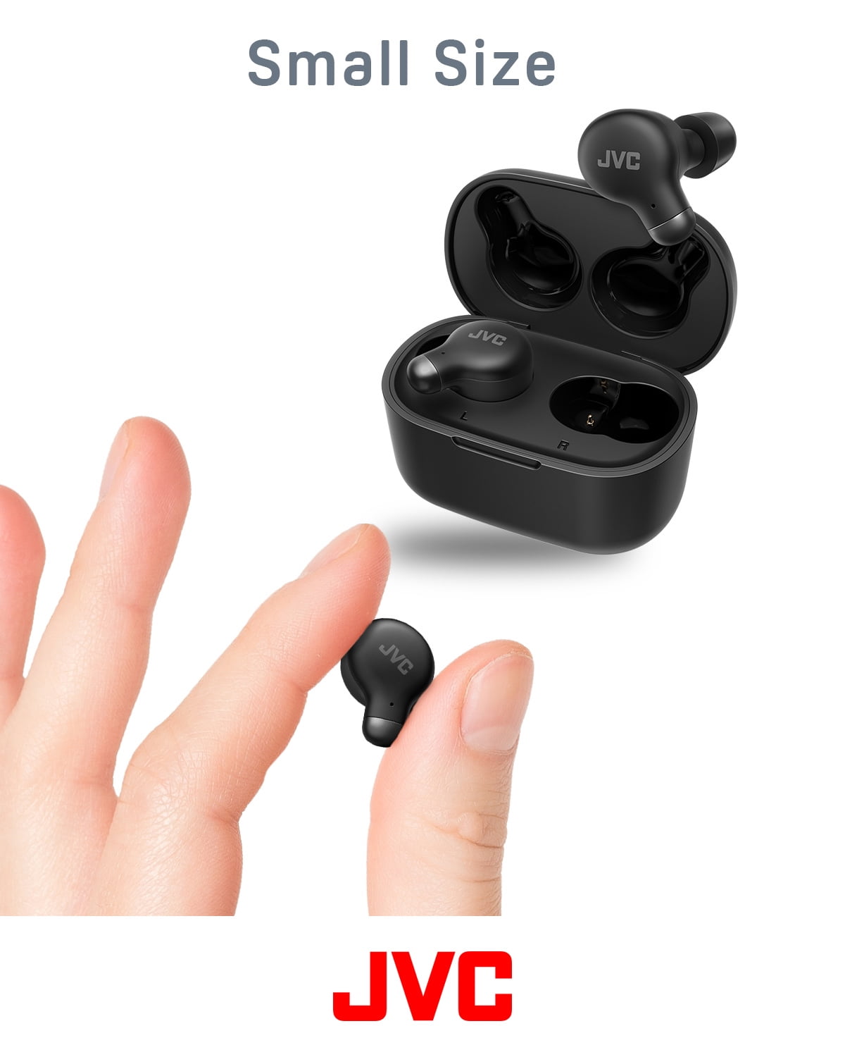 JVC Active Noise Cancelling True Wireless Earbuds - Bluetooth 5.3 with ANC - Comfortable Fit with S/M/L Silicon & Memory Foam Earpieces - IPX4 Water Resistant - 28 Hrs Playback - Compact Charging Cas