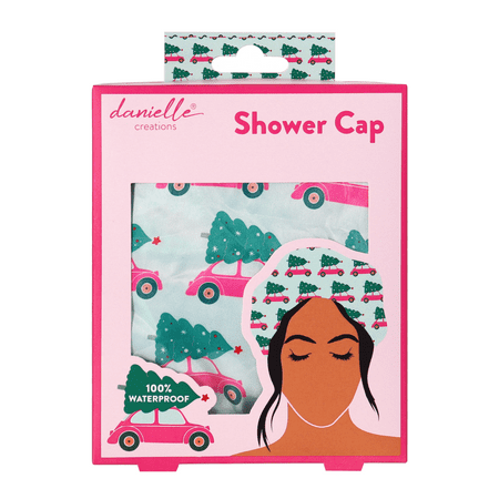 Danielle Creations Holiday Car Print Waterproof Shower Cap