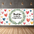 thumbnail image 5 of Watercolor Heart Thank You Banner Leaf Design Love Theme for Appreciation Events Office Decor Teacher Gifts, 5 of 8