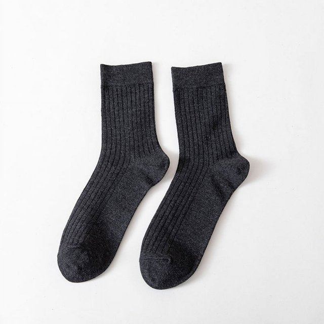 Calcetines de otoño e invierno de color sólido, calcetines verticales para hombre, calcetines clásicos casuales, calcetines de algodón cómodos