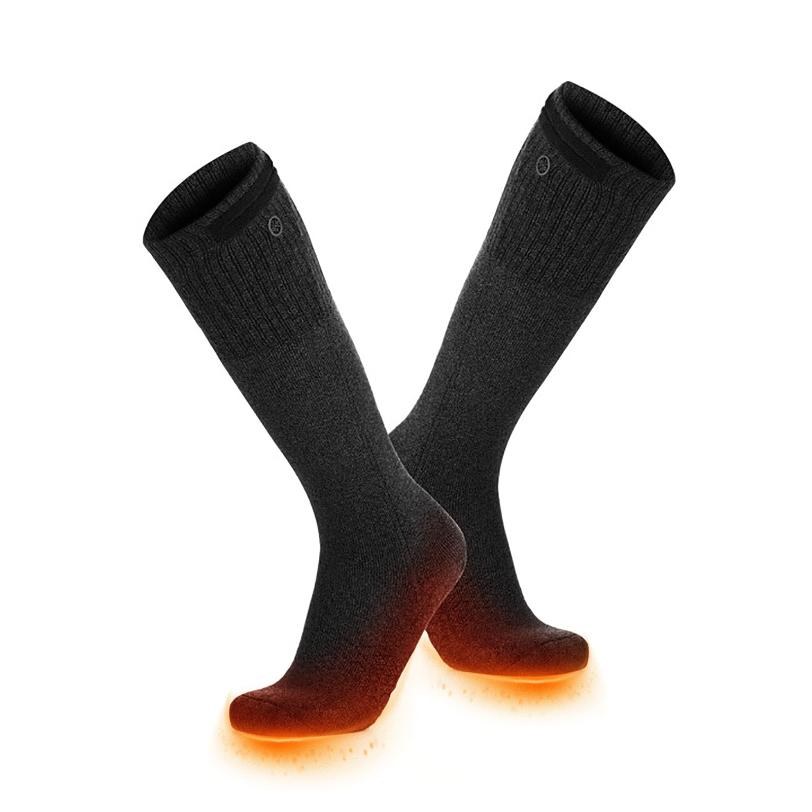 ORORO Heated Socks for Men and Women, Rechargeable Electric Socks for Cold Feet (Black,S