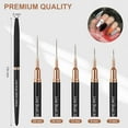 thumbnail image 2 of Metallic Nail Art Pens, Liner Brushes Set, 5PCS Black Color Nail Tools For Long Lines, Thin Details, Fine Drawing, Liner Brush UV Gel Polish Painting Nail Design Sizes 5/8/12/20/25mm, 2 of 14