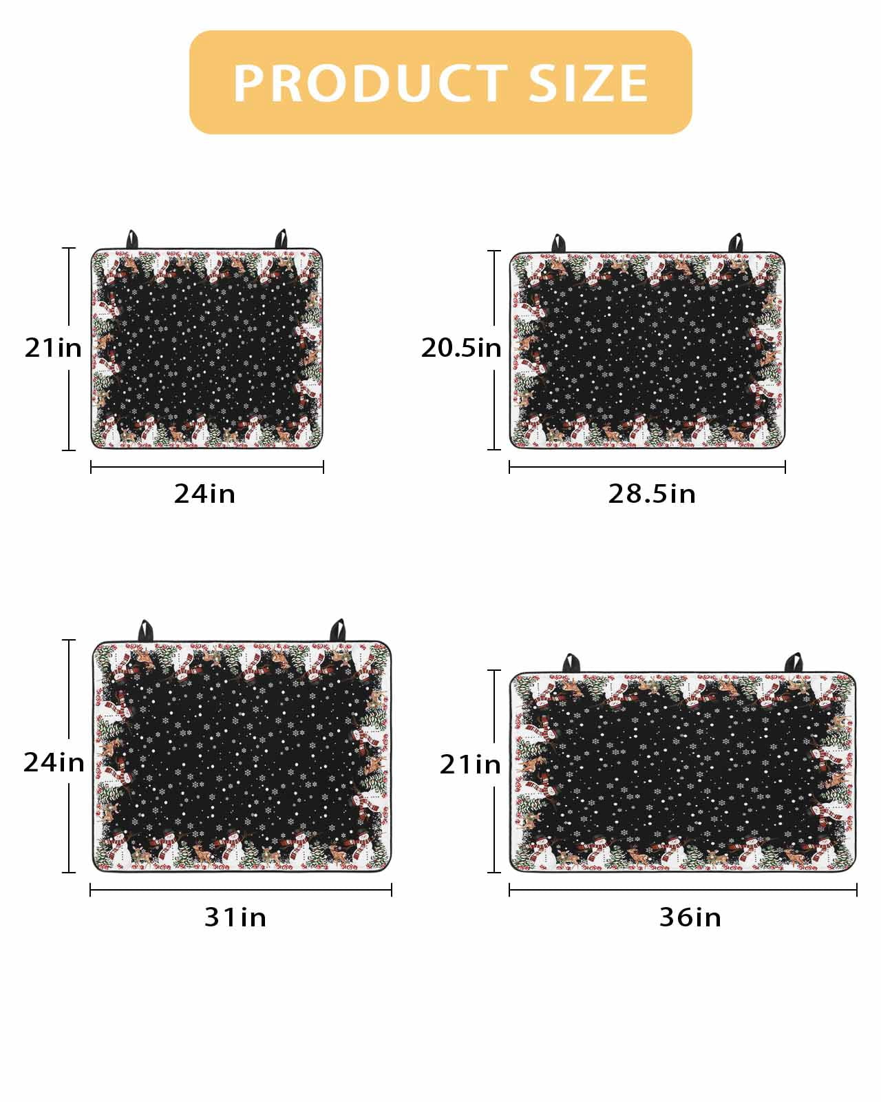 Large Induction Cooktop Protector Mat Black Christmas Stove Top Covers for Electric Stove, Cute Snowman Elk Xmas Tree Winter Snowflakes Decorative Stove Burner Cover Mats, Glass Top Stove Cover