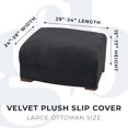 thumbnail image 4 of Great Bay Home Stretch Velvet-Plush Washable Ottoman Slipcover  (Ottoman, Dark Grey), 4 of 4