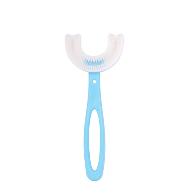 2 cepillos de dientes en forma de U, cepillos de dientes de silicona de grado alimenticio para niños y bebés