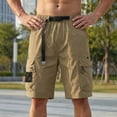thumbnail image 6 of GUZOM Mens Lightweight Quick Dry Cargo Shorts - Relaxed Fit Hiking Utility Shorts with Zipper Pockets & Adjustable Belt, Khaki,Size XL, 6 of 8