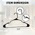 thumbnail image 3 of (18) Black Plastic Hangers, 16.5x9in Ultimate Space-Saver Premium Heavy-Duty Clothes Shirts Blouses Dress Multipurpose Non-Slip Hanger Unclutter Home Wardrobe Organizers & CUSTOM Storage Carrier, 3 of 7