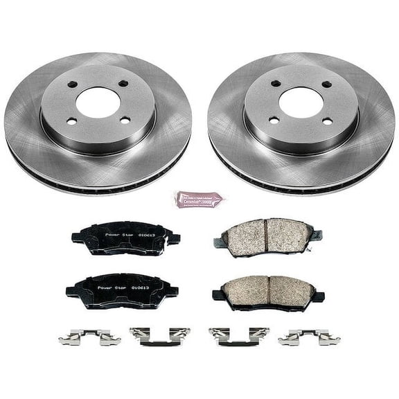Front Brake Pad and Rotor Kit - Compatible with 2014 - 2019 Nissan Versa Note - Power Stop