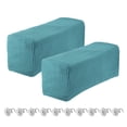 thumbnail image 1 of Unique Bargains 2pcs Stretch Armrest Covers, Couch Arm Covers with Twist Pin, Protector Slipcovers for Chairs Sofa Light Blue, 1 of 7
