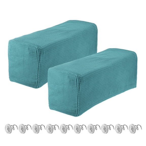 Uxcell 2pcs Stretch Armrest Covers, Couch Arm Covers with Twist Pin, Protector Slipcovers for Chairs Sofa Light Blue