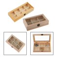 thumbnail image 1 of 2x Caja De Almacenamiento De Bolsitas De Té De Madera Con Tapa De Cristal 22x13x5cm, 1 of 10