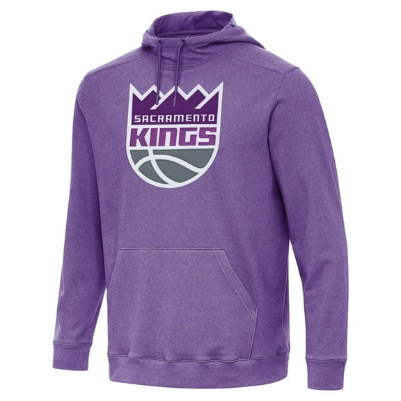 Men's Antigua Heather Purple Sacramento Kings Cloud Pullover Hoodie