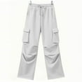 thumbnail image 7 of Nhthy Cargo Sweatpants for Women with Multiple Pockets Wide Leg Sweat Pants Winter Warm Fleece Lined Women's Pants White XL, 7 of 7