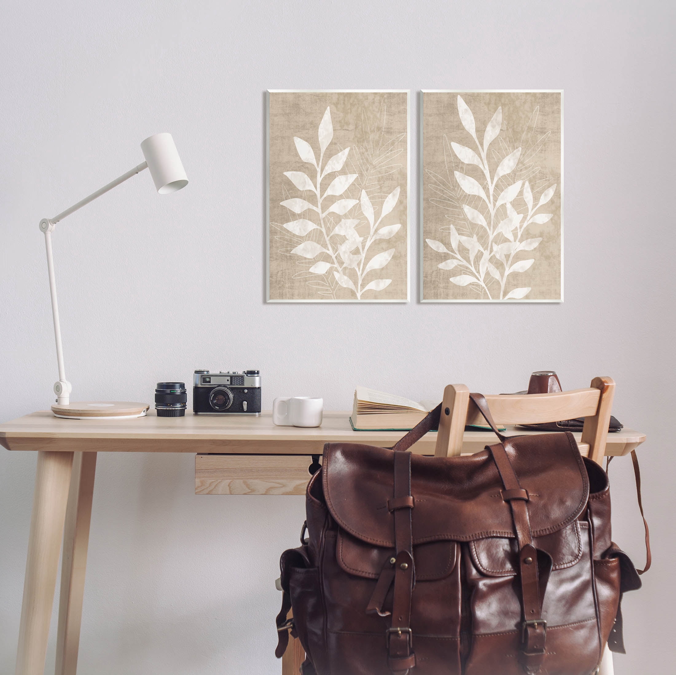 Stupell Industries Boho Botanical Leaf Silhouette Graphic Art Unframed Art Print Wall Art, Set of 2, Design by Natalie Carpentieri