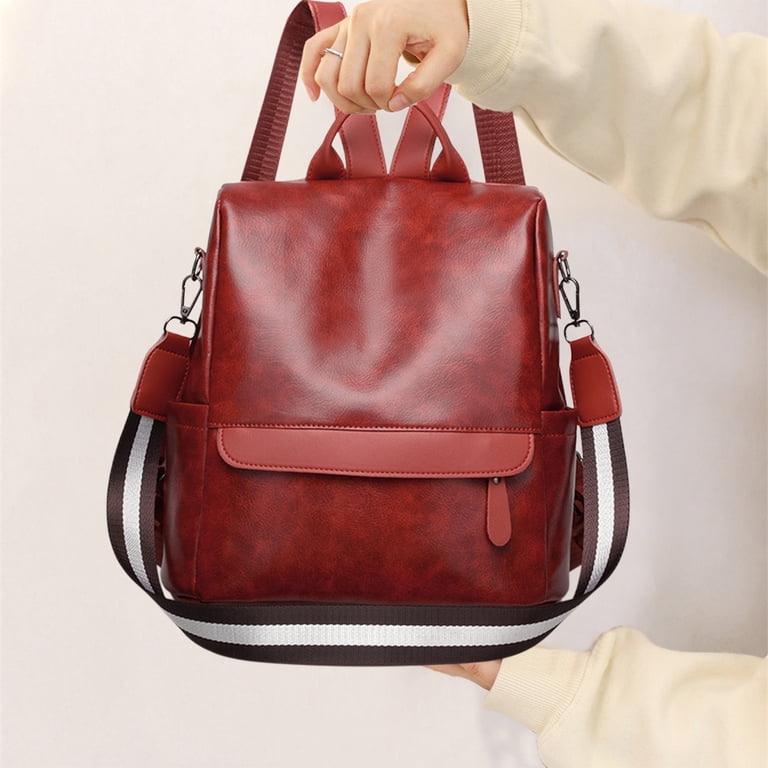 Red lady backpack handbag ALTOSY Small Genuine Leather Backpack Purse for Ladies  main image 4