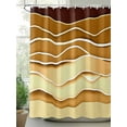 thumbnail image 2 of Shower Curtain Yellow Waves Bathroom Curtains with Hooks, Waterproof Fabric Abstract Water Lines Bath Shower Curtains Set for Bathroom Bathtubs Decor 72x72 Inch, 2 of 8