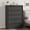 Black, variant on Amkui Modern Tall Dresser bedside cabinet, Vertical Chest of Drawers for Bedroom/Living Room/Entryway, Large Storage, Anti-Tip Safety - Walnut,7 Drawers