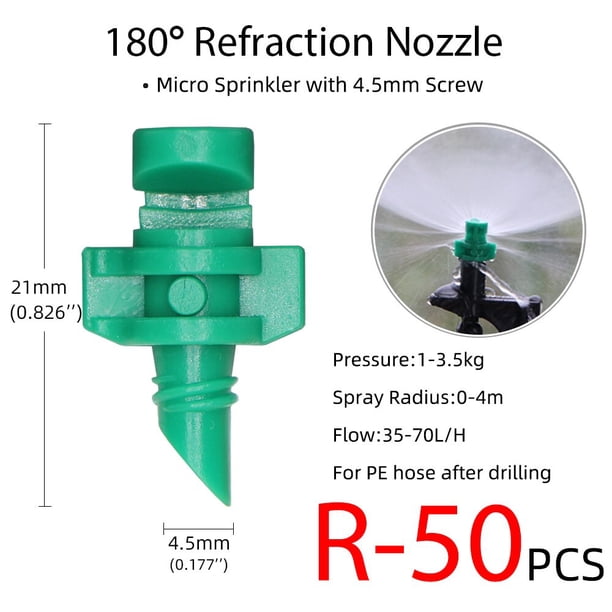 Garden 4/7mm Watering Drip Irrigation Dripper Fixed Flow Pressure Compensating Emitter 1/4'' Sprinkler Refraction Nozzle He Qiyong unisex