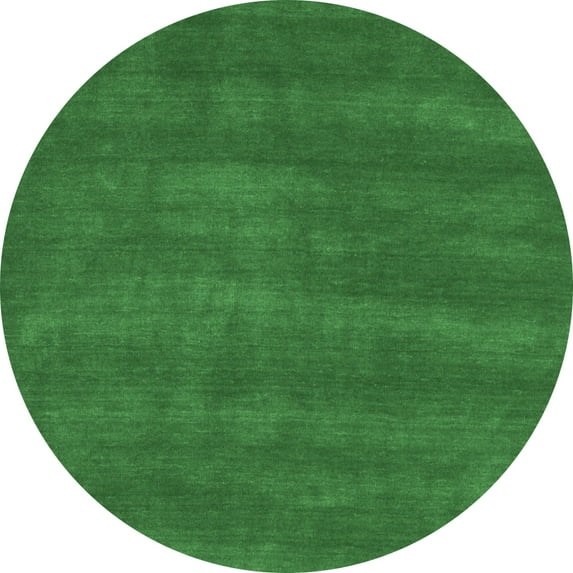 Ahgly Company Indoor Round Abstract Emerald Green Contemporary Area Rugs, 8' Round