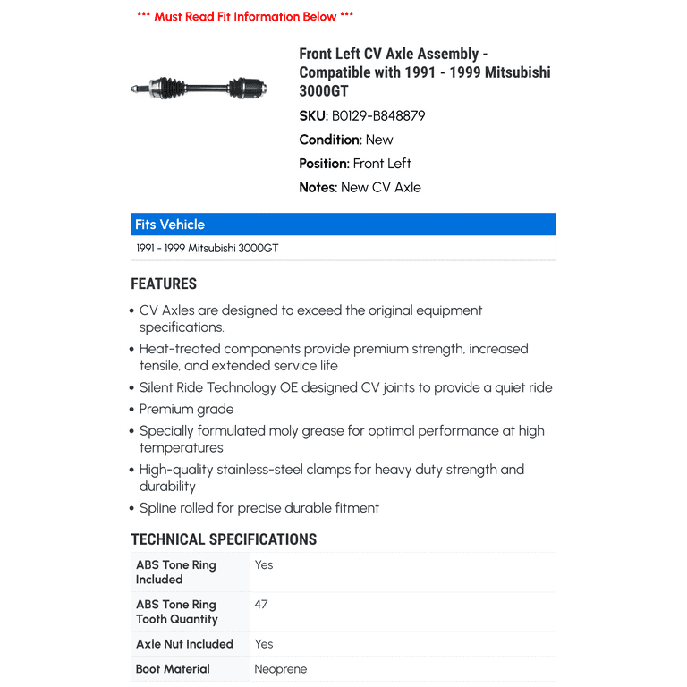 【3日間限定値下げ中】VENTILEHUNTING HALFCOATsize:3 NVA '09-'13 Infiniti G37x Coupe Front CV Axle