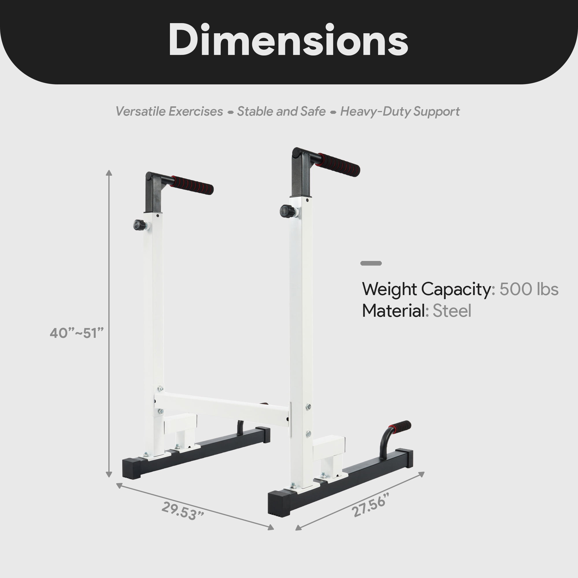 BalanceFrom Fitness Multi Function Dip Stand Improved Design 500Lbs Capacity Walmart