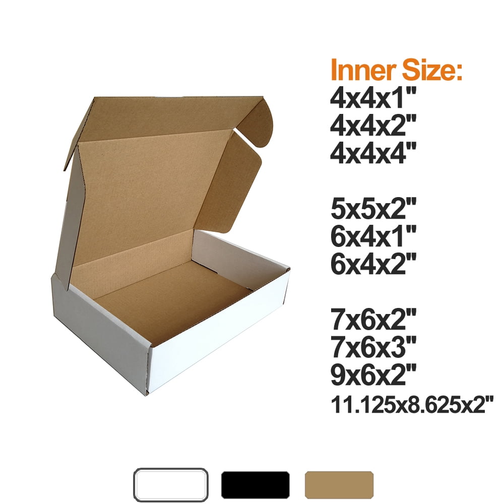 CHBOX 50 Pack 9x6x2'' Small Corrugated Box Mailers White for Shipping