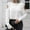 White, variant on Womens 2 Piece Outfits Sweater Sets Casual Round Neck Solid Color Hollow Out Long Sleeve Shirt Knitted Sweater Tops Sets Black S