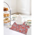 thumbnail image 4 of Red Garden Kitchen Dish Towels for Drying Dishes Set of 2, Modern Art Retro Building Trees Landscape Waffle Weave Microfiber Terry Hand Tea Bathroom Towels Quick Dry & Absorbent Towel 12x12, 4 of 7