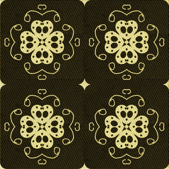 Ahgly Company Machine Washable Indoor Square Transitional Night Black Area Rugs, 6' Square