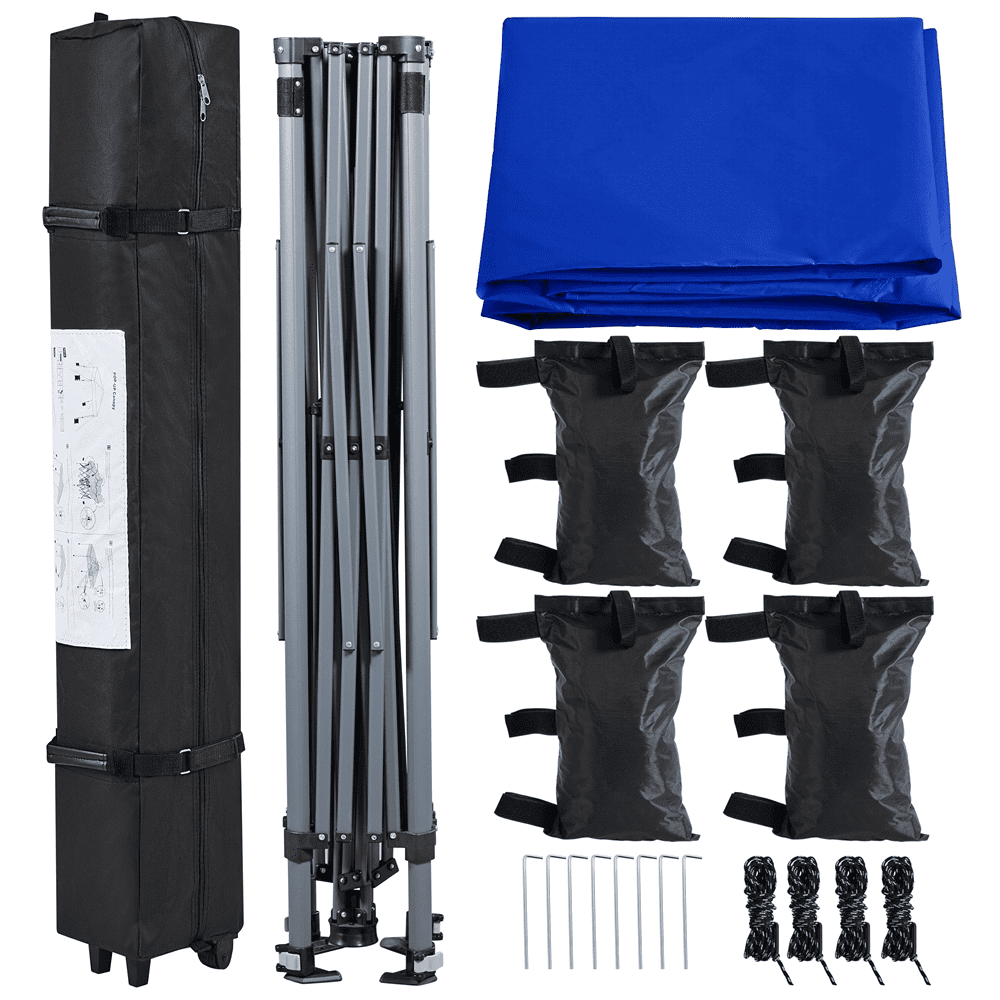 Renwick 12x12 Ft Instant Pop Up Canopy with One Push To Lock Setup Mechanism, Blue