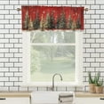 thumbnail image 3 of Christmas Tree Thermal Insulated Window Curtain Valance Christmas Decorations Snowflakes Vintage Wooden Board Rod Pocket Valances for Bedroom Living Room Dining Room 54 by 18 in, 2 Panel, 3 of 6