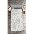 thumbnail image 2 of Ambesonne Shabby Flora Quilted Coverlet 2 Pcs, Rose Petals Floret, Twin Size, White, 2 of 2