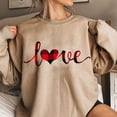 thumbnail image 1 of Aqestyerly Saint-Valentin Amour Imprimé Mode Femme Manches Longues Col Rond T-Shirt Impression Blouse Ample Hauts, 1 of 3