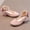 Pink, variant on FSYBOA Girls Dress Shoes Size 2(Big Kids), Hook and Loop Strap Gifts Low Heel Closed Toe Kids Flat Shoes Black