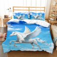 thumbnail image 1 of 3D Digital Printing Cartoon Horse Pegasus Pillowcase Quilt Cover Bedding Three-Piece Set FM1 264*228, 1 of 2