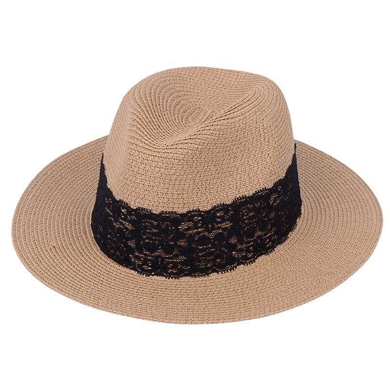 Straight brim straw hat Clearance