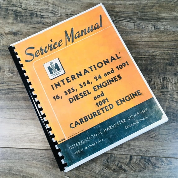 INTERNATIONAL 1091 DIESEL ENGINES FOR TD-24 CRAWLER SERIES 241 SERVICE MANUAL IH