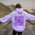 thumbnail image 6 of Linfrsh Women's Sweatshirts Hoodies Tops Pullover With Kangaroo Pocket Long Sleeve Casual Hoodies (Purple,3XL), 6 of 7