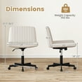 thumbnail image 3 of Gymax Criss Cross Chair No Wheels w/Soft-Padded Wide Seat Adjustable Height Modern Beige, 3 of 10