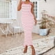 thumbnail image 1 of WILLBEST Vestidos Largos Casuales Para Mujer, Vestido Midi Ajustado De Punto A Rayas De Verano 2024 Para Mujer, Cuello Cuadrado, Abertura Lateral, Camiseta Sin Mangas, Vestidos De Suéter Acanalados, 1 of 3