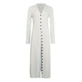 thumbnail image 4 of Breezora Women Solid Knit Long Cardigan Slim Fit Lightweight Cover Up Dress Versatile Layering Piece M Size White, 4 of 5
