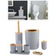 thumbnail image 5 of Juego de 7 accesorios de baño sencillos, jabonera, dispensador de loción, decorativo gris, 5 of 7